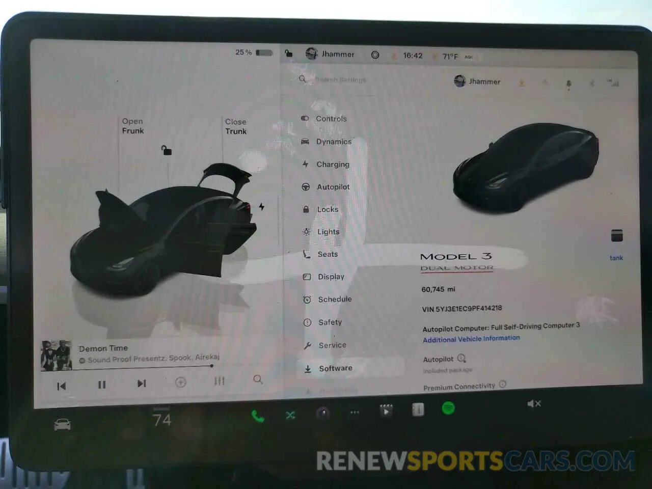 9 fotografías del automóvil dañado 5YJ3E1EC9PF414218 TESLA MODEL 3 2023