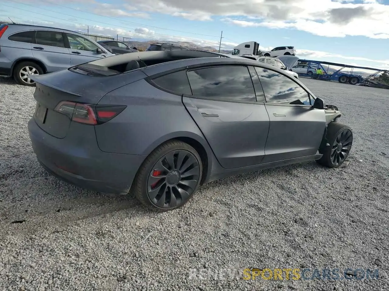 3 fotografías del automóvil dañado 5YJ3E1EC9PF603256 TESLA MODEL 3 2023