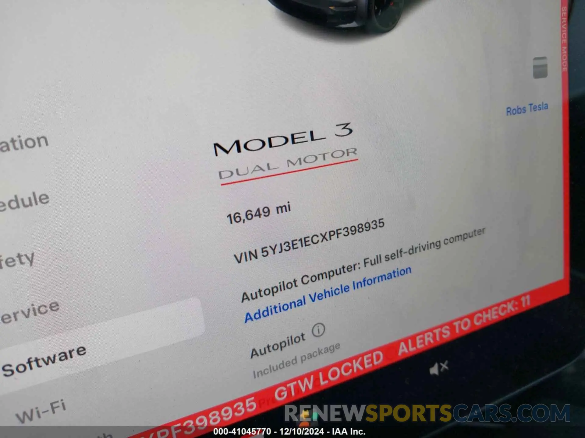 7 fotografías del automóvil dañado 5YJ3E1ECXPF398935 TESLA MODEL 3 2023
