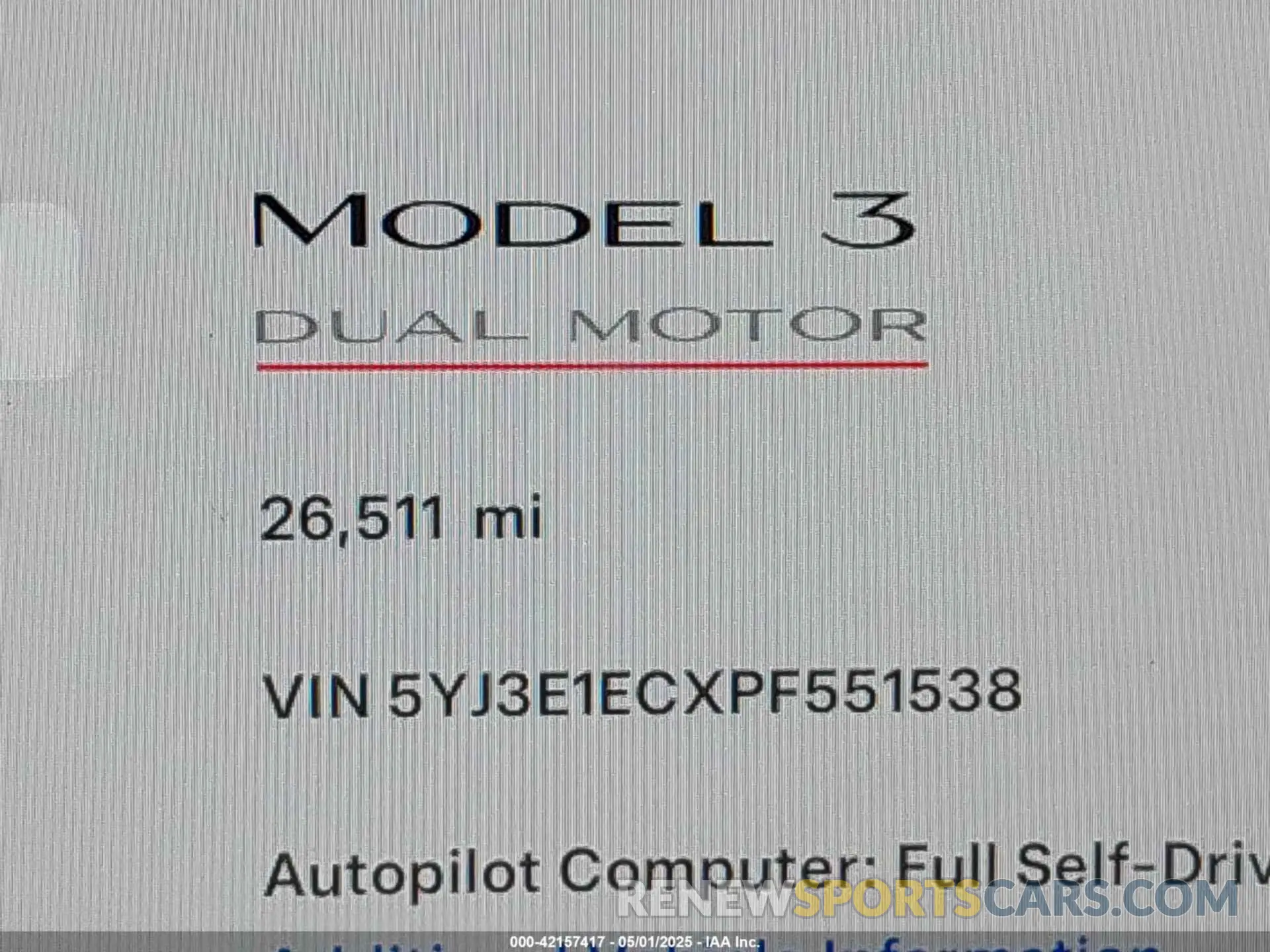 14 fotografías del automóvil dañado 5YJ3E1ECXPF551538 TESLA MODEL 3 2023