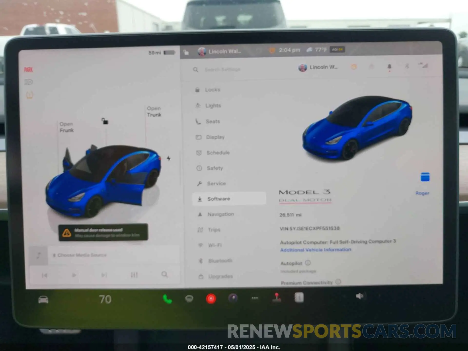 7 fotografías del automóvil dañado 5YJ3E1ECXPF551538 TESLA MODEL 3 2023