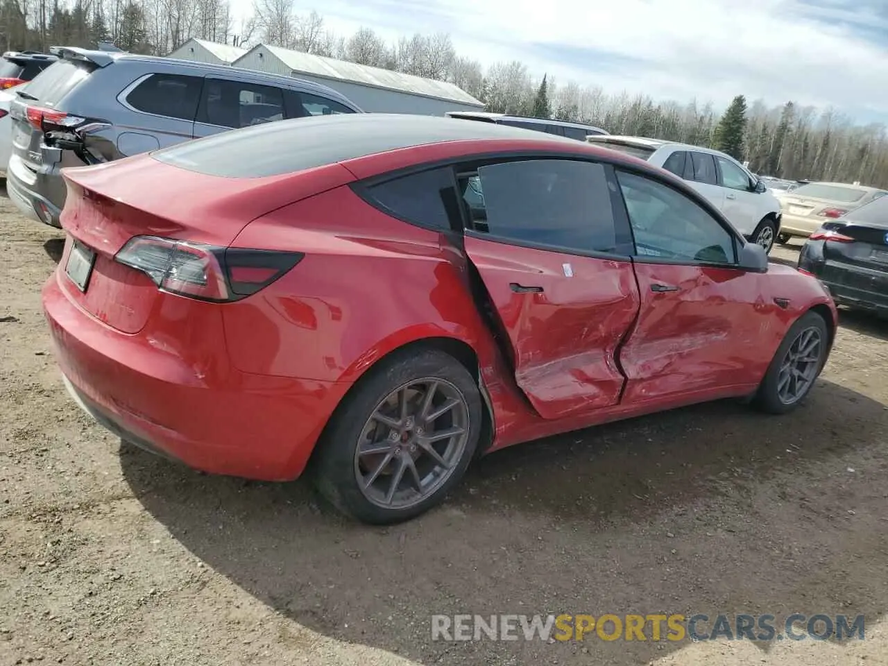 3 fotografías del automóvil dañado LRW3E1EB4PC941939 TESLA MODEL 3 2023