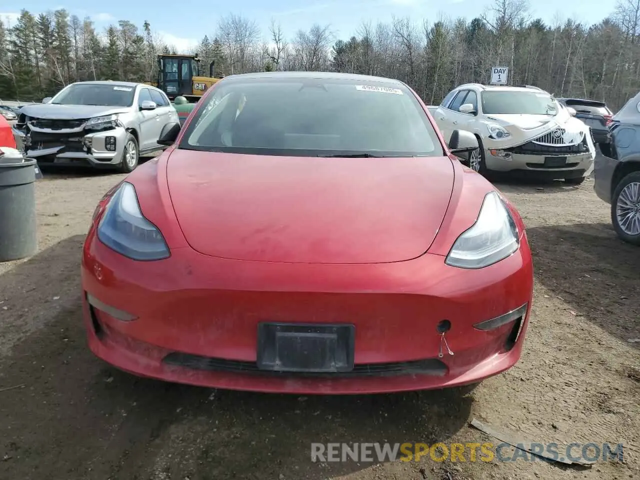 5 fotografías del automóvil dañado LRW3E1EB4PC941939 TESLA MODEL 3 2023