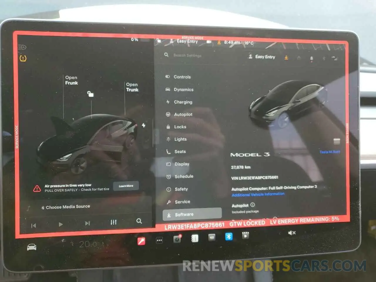 9 fotografías del automóvil dañado LRW3E1FA8PC875661 TESLA MODEL 3 2023