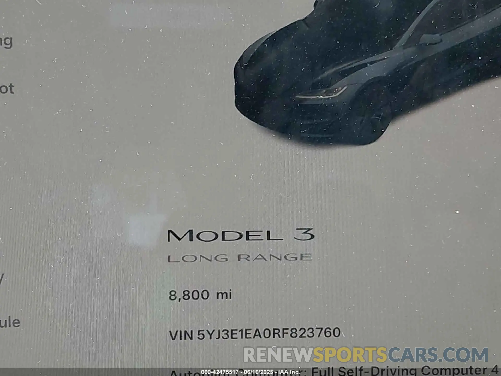 15 fotografías del automóvil dañado 5YJ3E1EA0RF823760 TESLA MODEL 3 2024