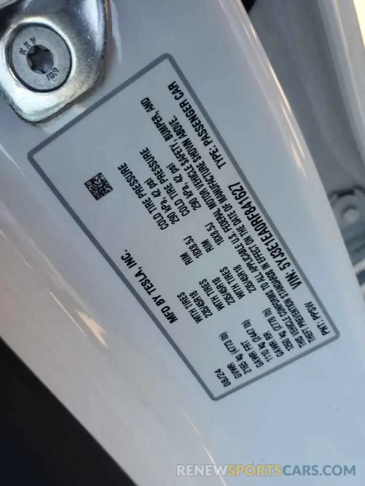 12 fotografías del automóvil dañado 5YJ3E1EA0RF841627 TESLA MODEL 3 2024
