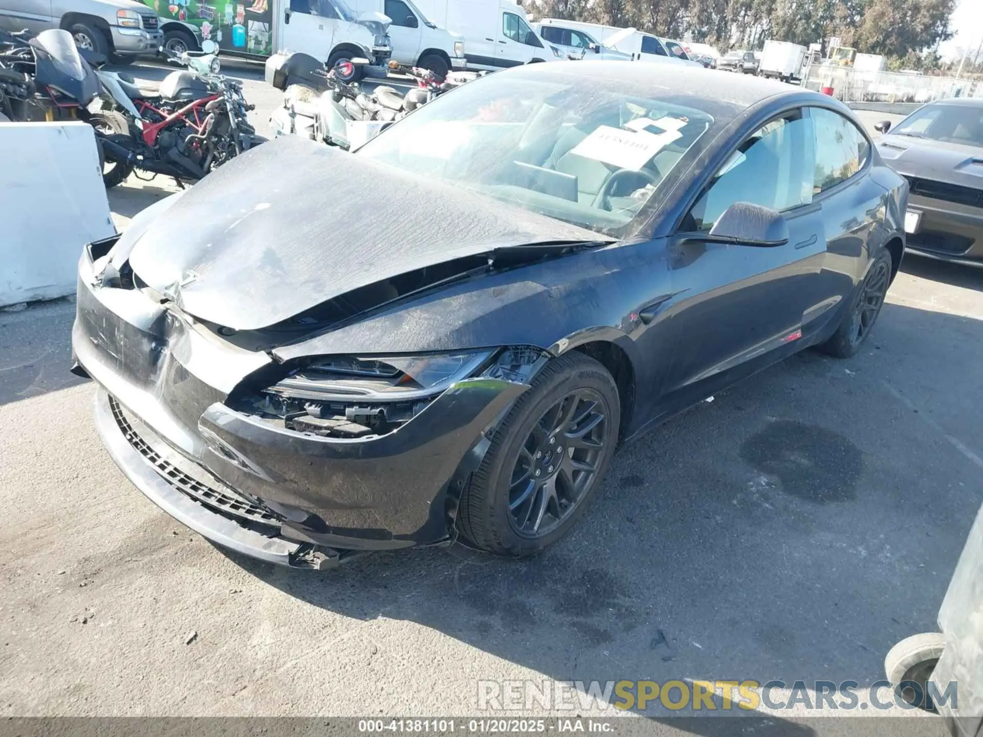 2 fotografías del automóvil dañado 5YJ3E1EA1RF745909 TESLA MODEL 3 2024