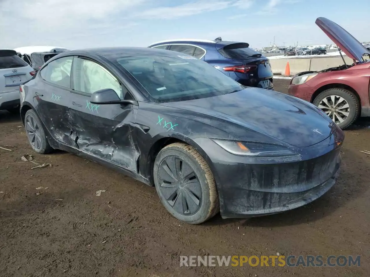 4 fotografías del automóvil dañado 5YJ3E1EA2RF717150 TESLA MODEL 3 2024