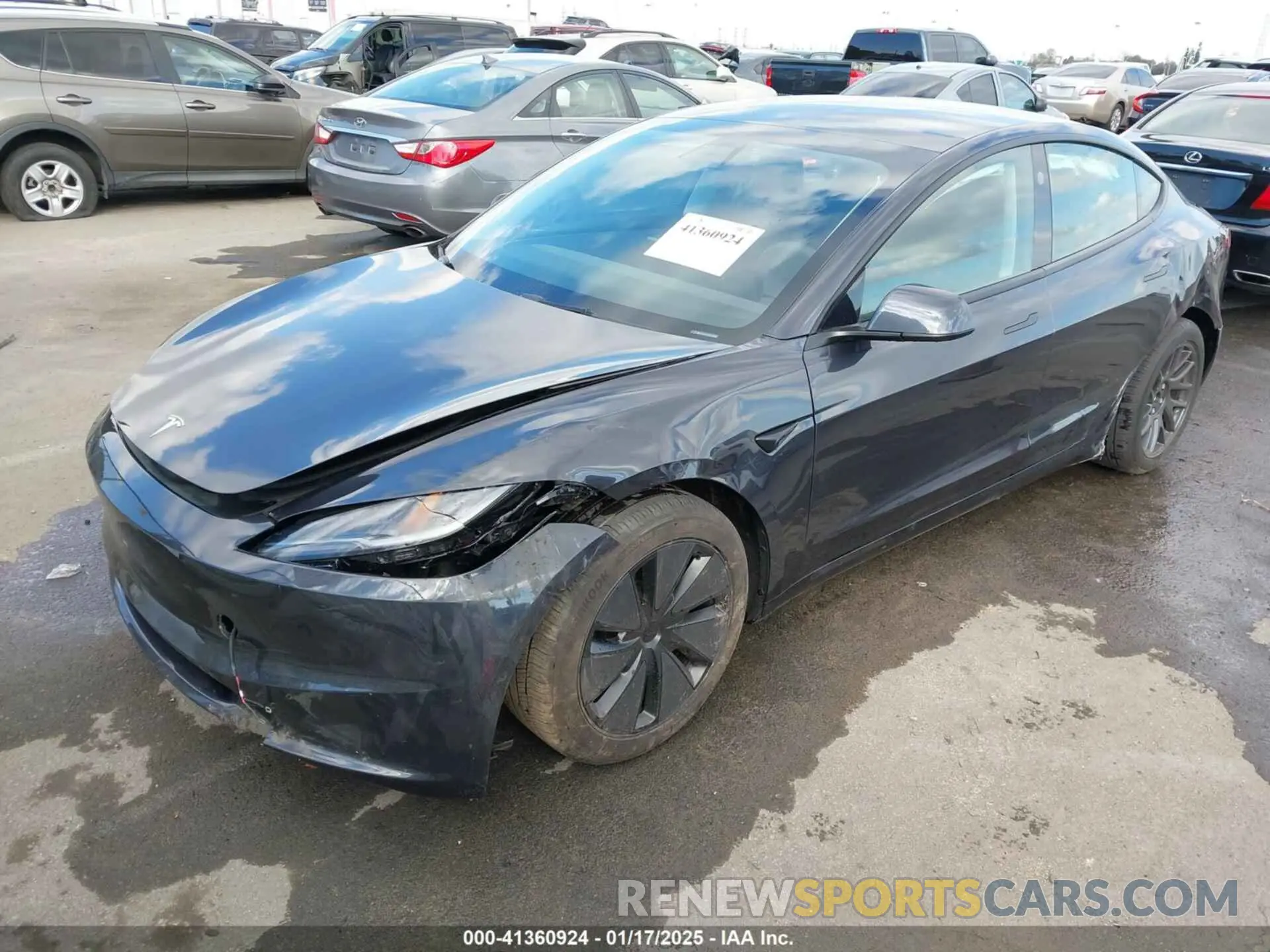 2 fotografías del automóvil dañado 5YJ3E1EA2RF739987 TESLA MODEL 3 2024