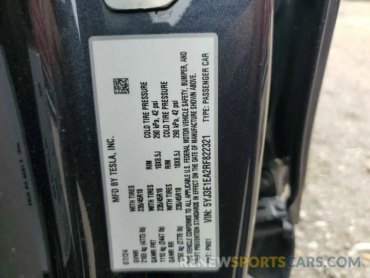 13 fotografías del automóvil dañado 5YJ3E1EA2RF822321 TESLA MODEL 3 2024