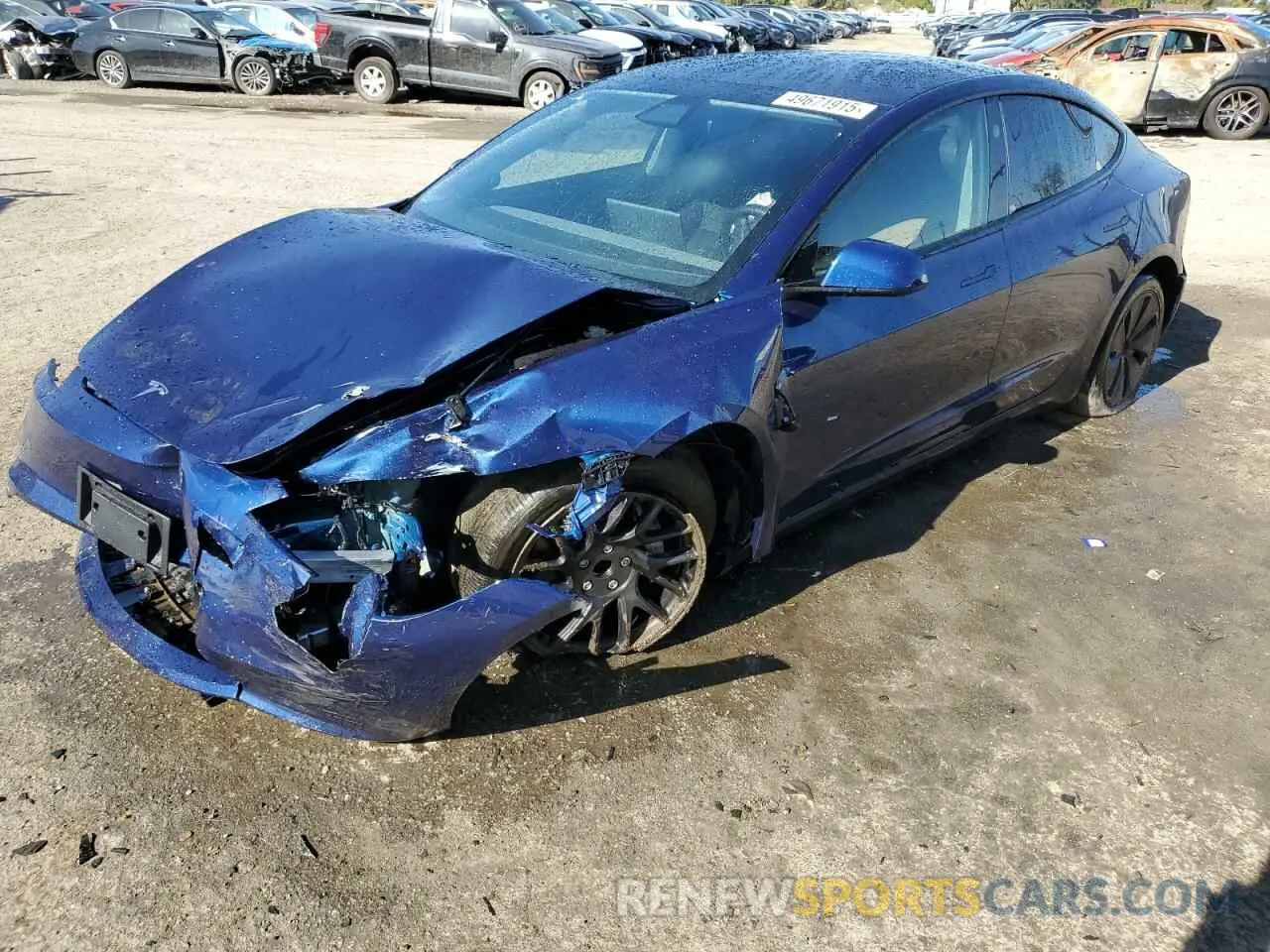 1 fotografías del automóvil dañado 5YJ3E1EA3RF746320 TESLA MODEL 3 2024