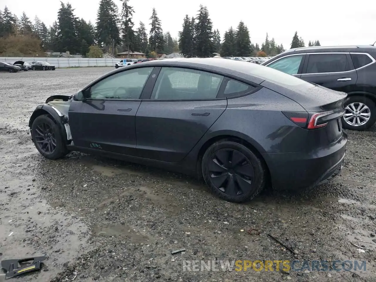 2 fotografías del automóvil dañado 5YJ3E1EA4RF736461 TESLA MODEL 3 2024