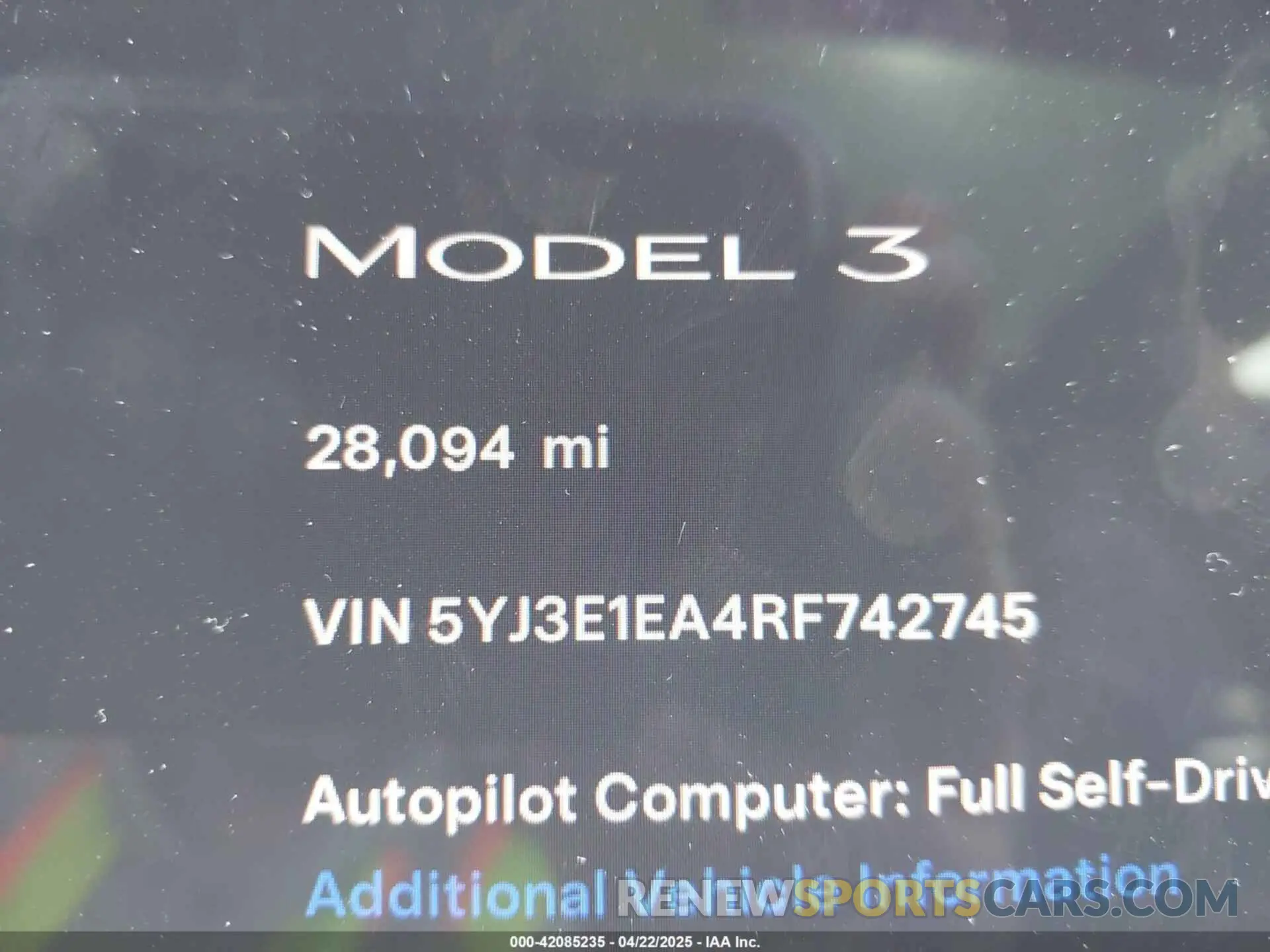 15 fotografías del automóvil dañado 5YJ3E1EA4RF742745 TESLA MODEL 3 2024