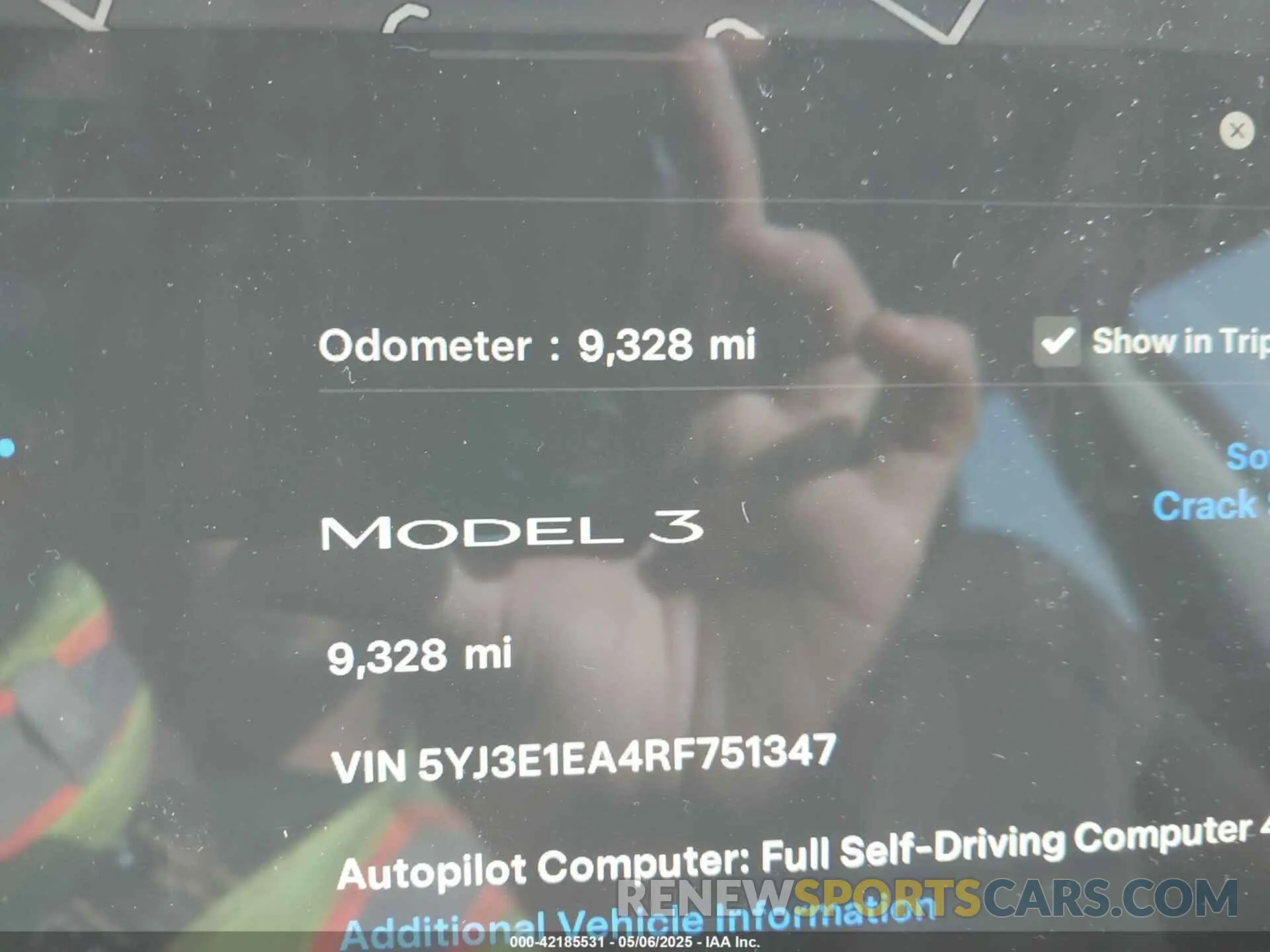7 fotografías del automóvil dañado 5YJ3E1EA4RF751347 TESLA MODEL 3 2024