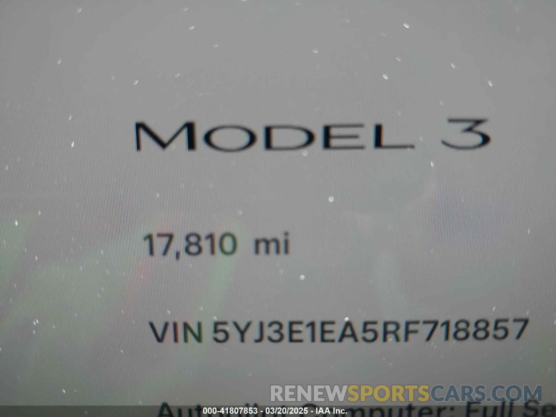 12 fotografías del automóvil dañado 5YJ3E1EA5RF718857 TESLA MODEL 3 2024