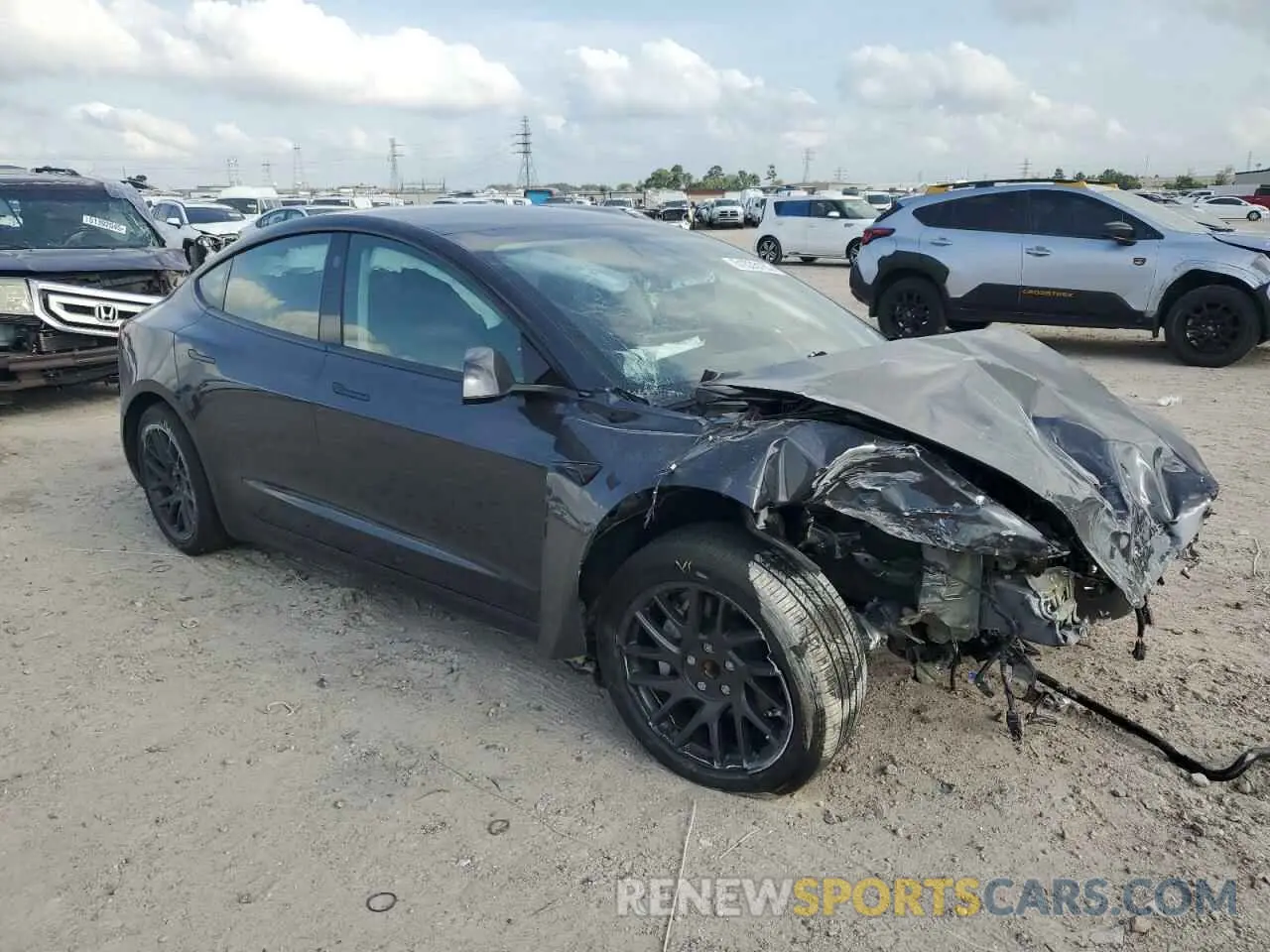 4 fotografías del automóvil dañado 5YJ3E1EA5RF741345 TESLA MODEL 3 2024