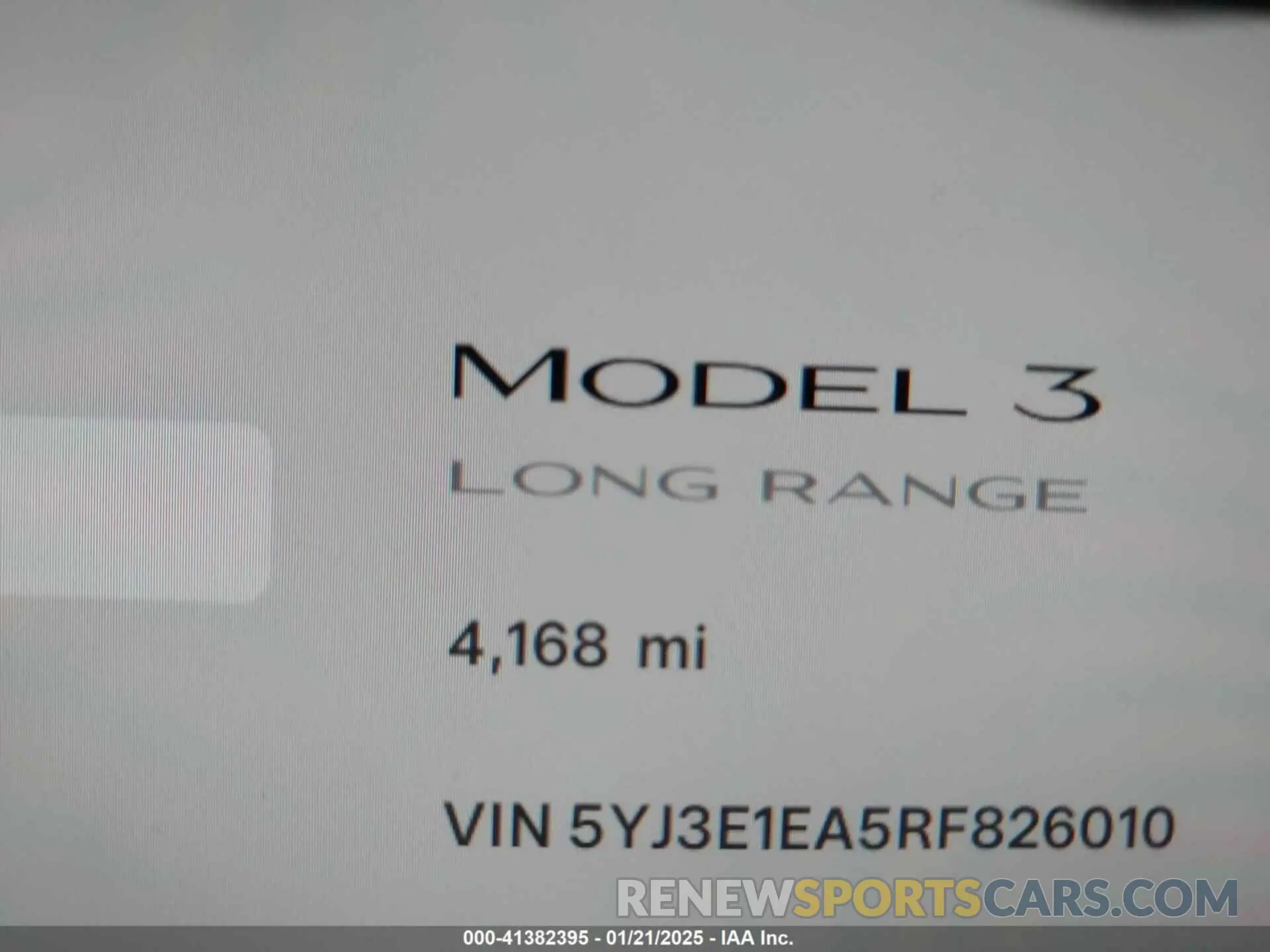 15 fotografías del automóvil dañado 5YJ3E1EA5RF826010 TESLA MODEL 3 2024
