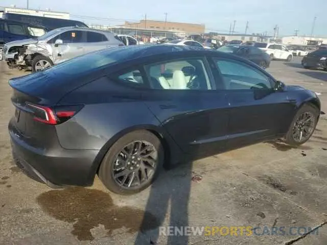 3 fotografías del automóvil dañado 5YJ3E1EA5RF830073 TESLA MODEL 3 2024