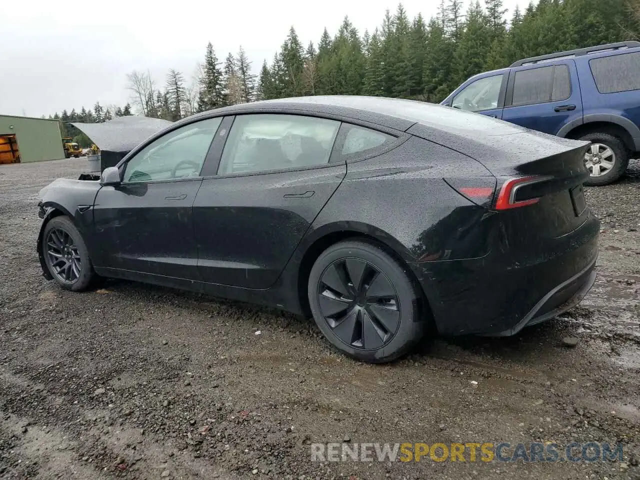 2 fotografías del automóvil dañado 5YJ3E1EA6RF726241 TESLA MODEL 3 2024