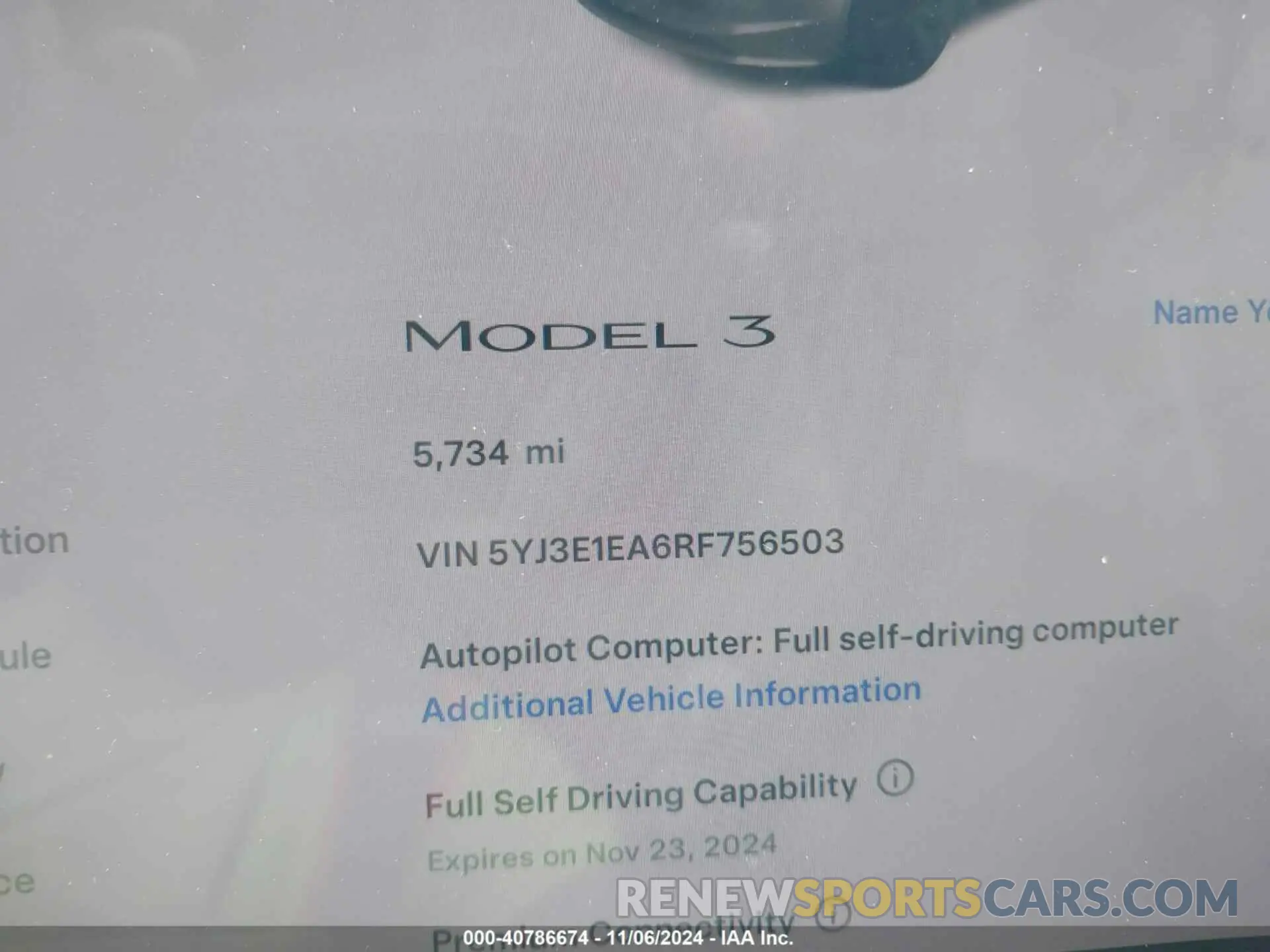 14 fotografías del automóvil dañado 5YJ3E1EA6RF756503 TESLA MODEL 3 2024