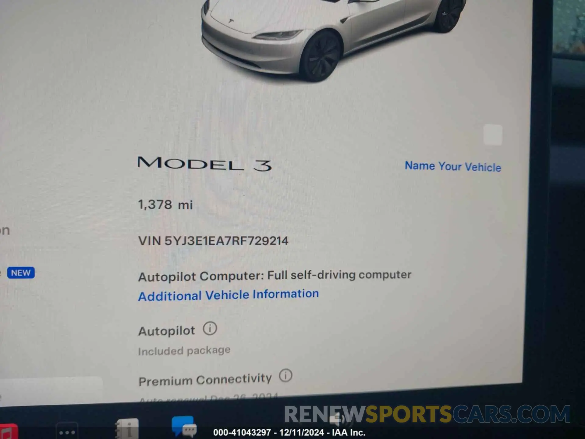 7 fotografías del automóvil dañado 5YJ3E1EA7RF729214 TESLA MODEL 3 2024