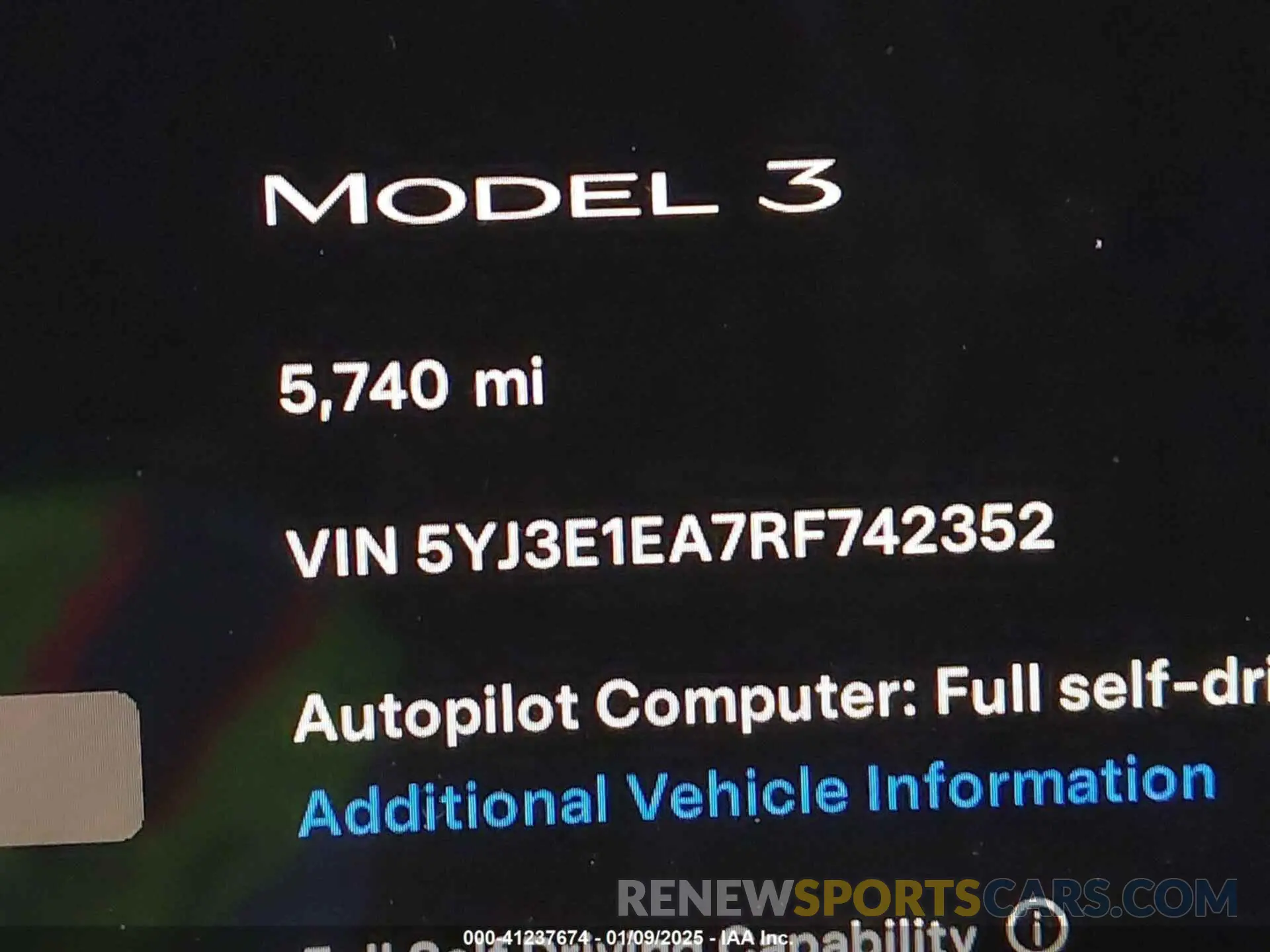 16 fotografías del automóvil dañado 5YJ3E1EA7RF742352 TESLA MODEL 3 2024
