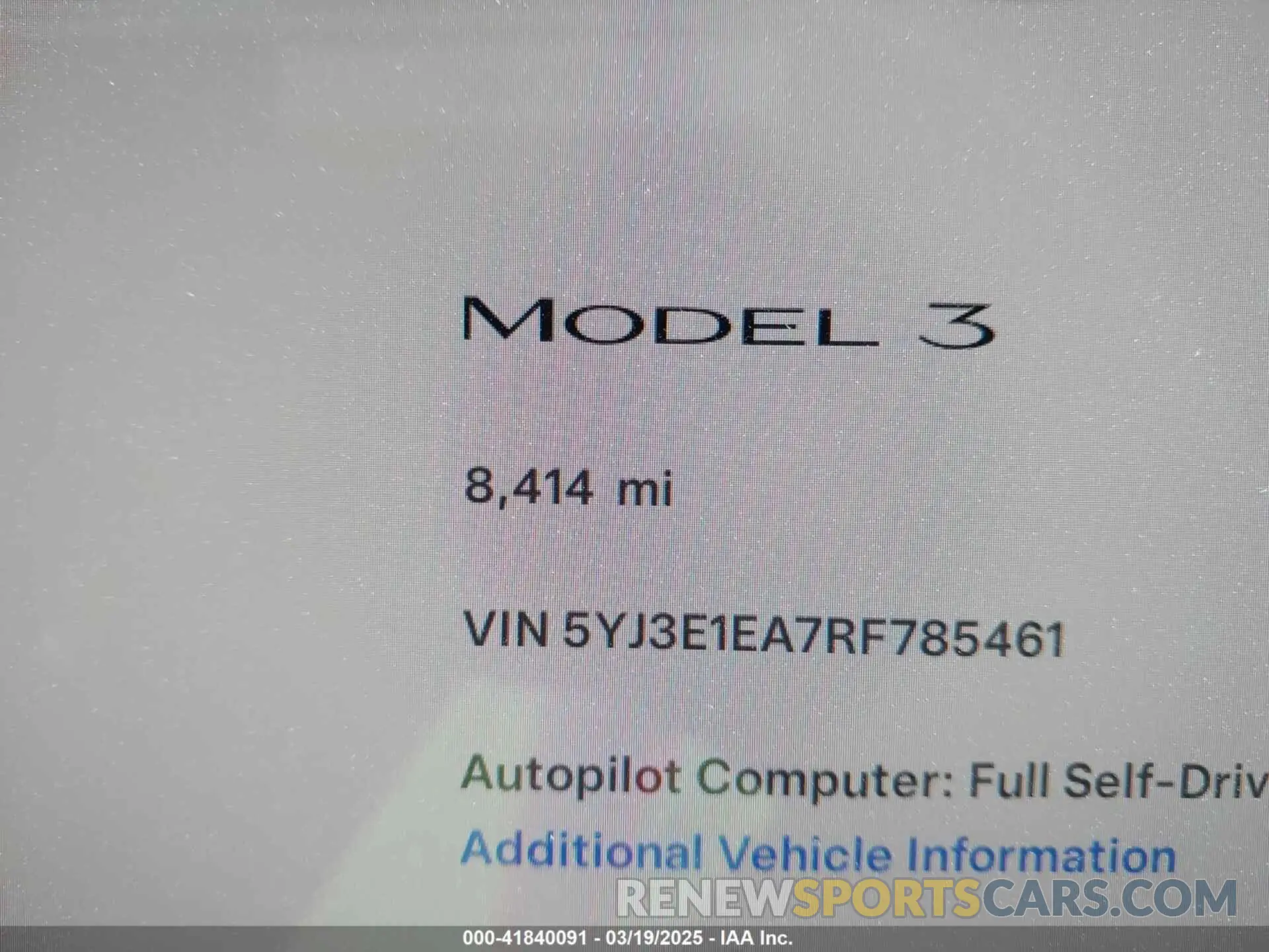 15 fotografías del automóvil dañado 5YJ3E1EA7RF785461 TESLA MODEL 3 2024