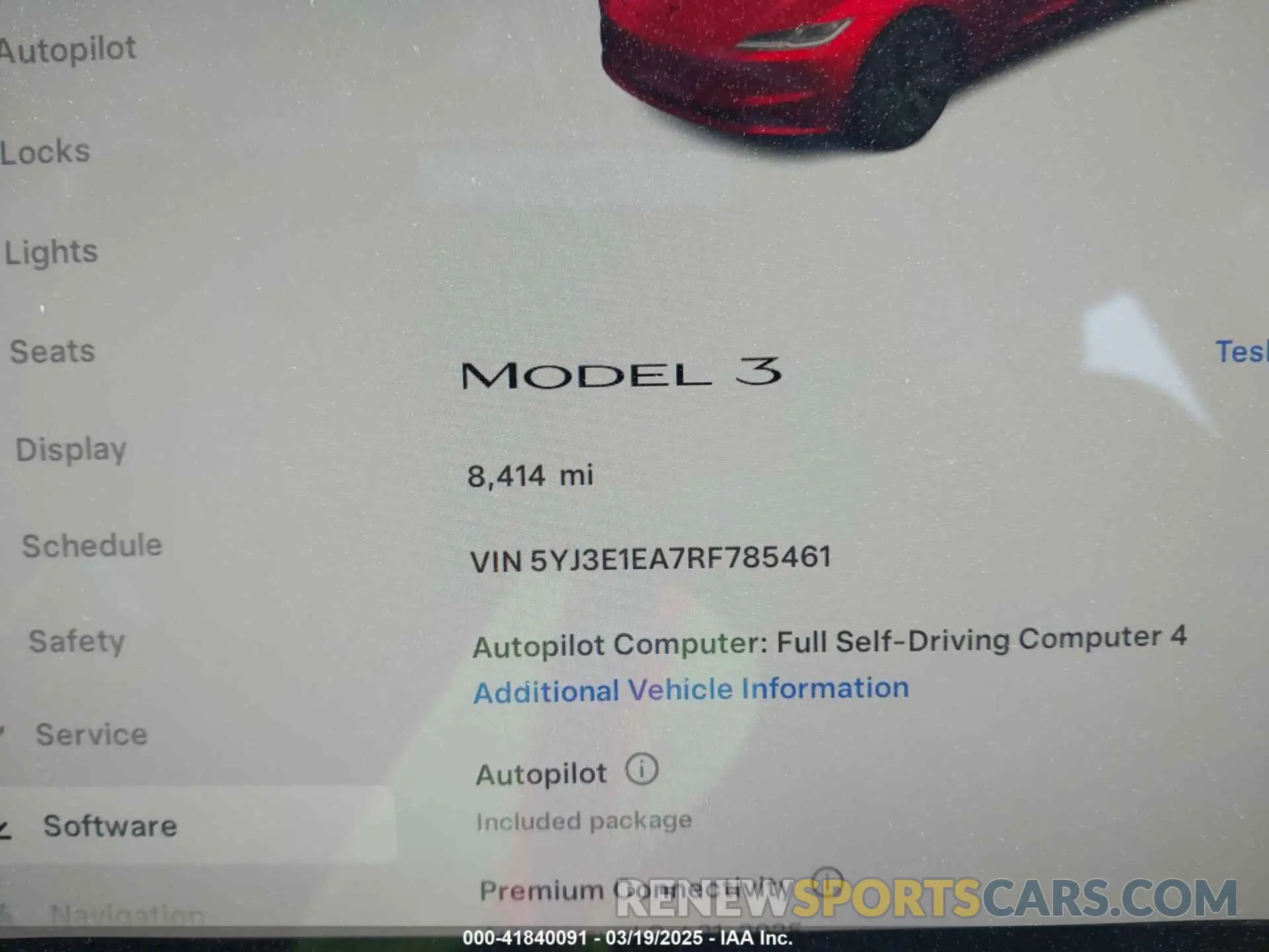 7 fotografías del automóvil dañado 5YJ3E1EA7RF785461 TESLA MODEL 3 2024