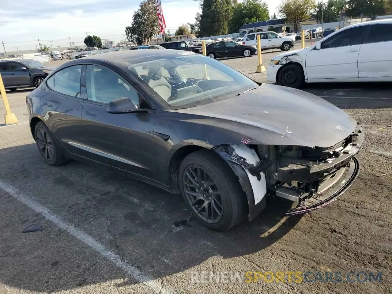 4 fotografías del automóvil dañado 5YJ3E1EA8RF744353 TESLA MODEL 3 2024