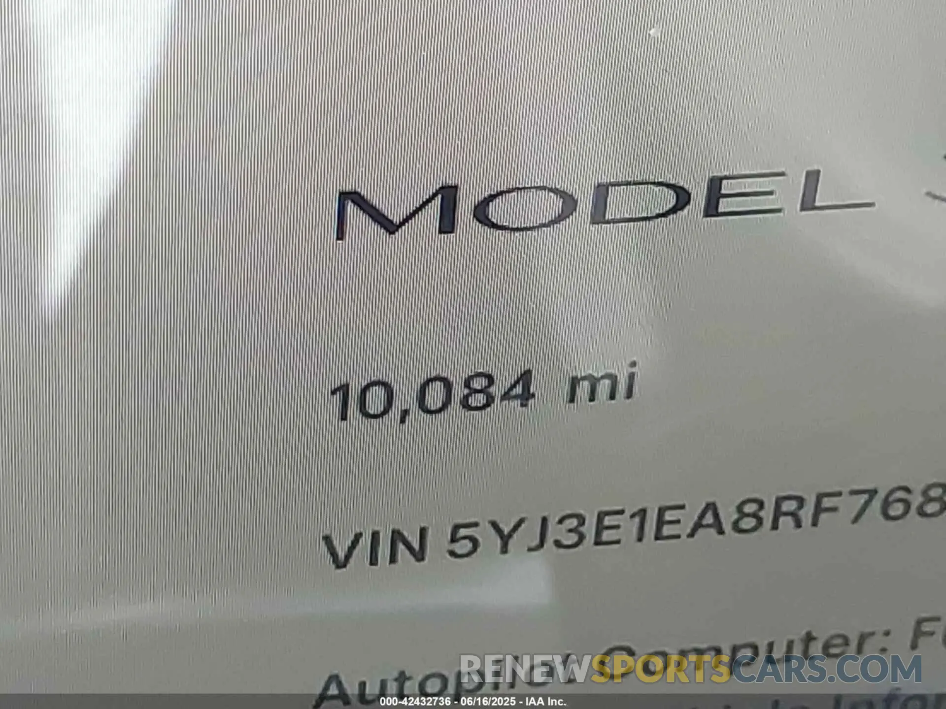 14 fotografías del automóvil dañado 5YJ3E1EA8RF768989 TESLA MODEL 3 2024