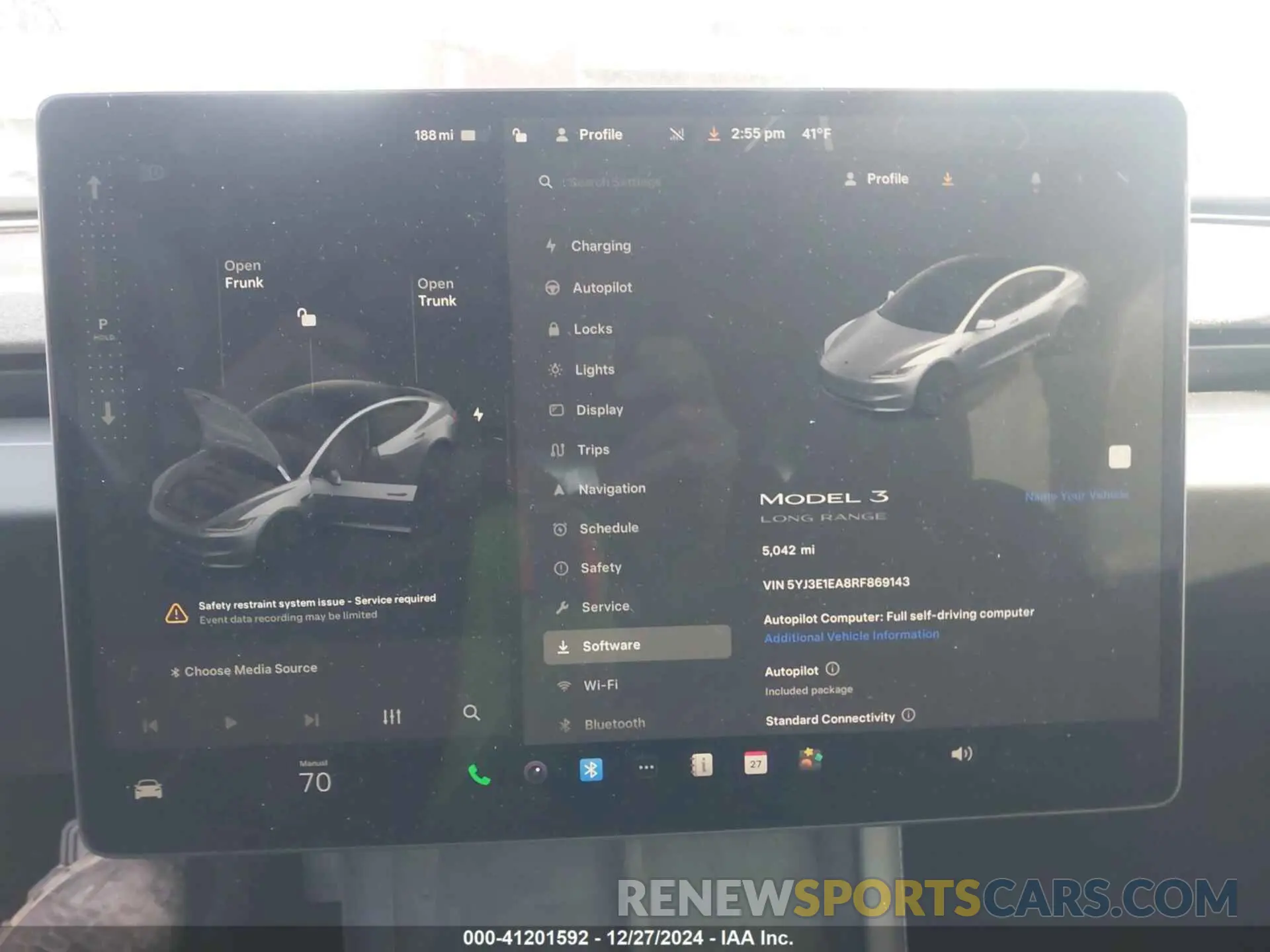 7 fotografías del automóvil dañado 5YJ3E1EA8RF869143 TESLA MODEL 3 2024
