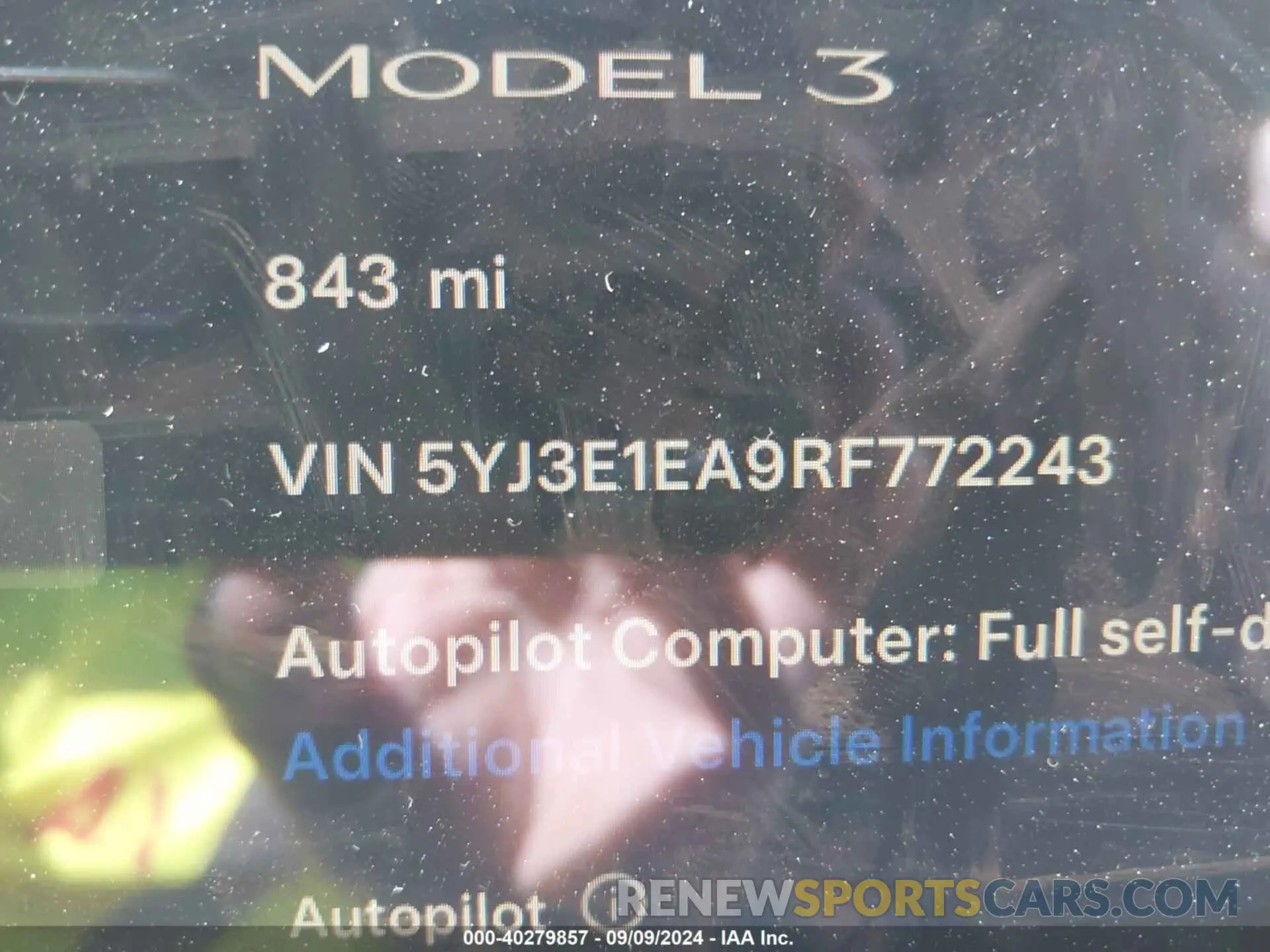 7 fotografías del automóvil dañado 5YJ3E1EA9RF772243 TESLA MODEL 3 2024