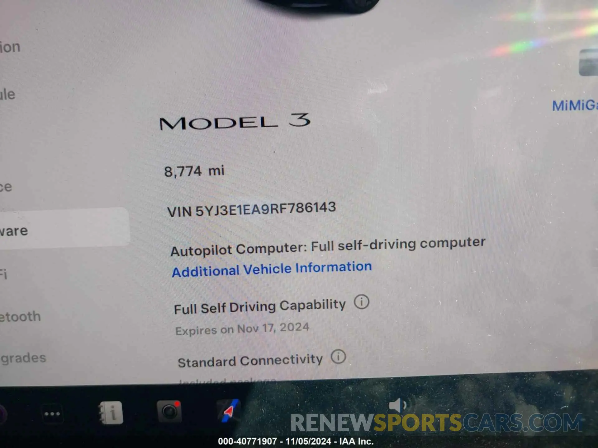 7 fotografías del automóvil dañado 5YJ3E1EA9RF786143 TESLA MODEL 3 2024