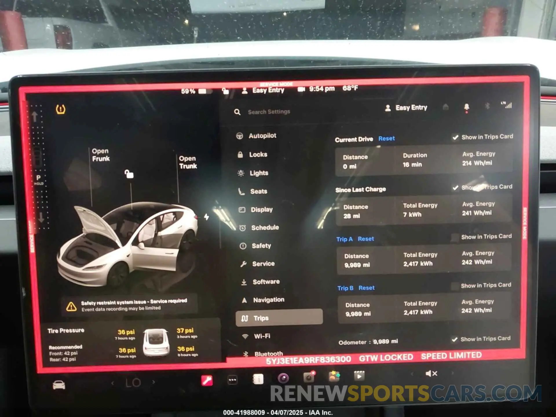 7 fotografías del automóvil dañado 5YJ3E1EA9RF836300 TESLA MODEL 3 2024