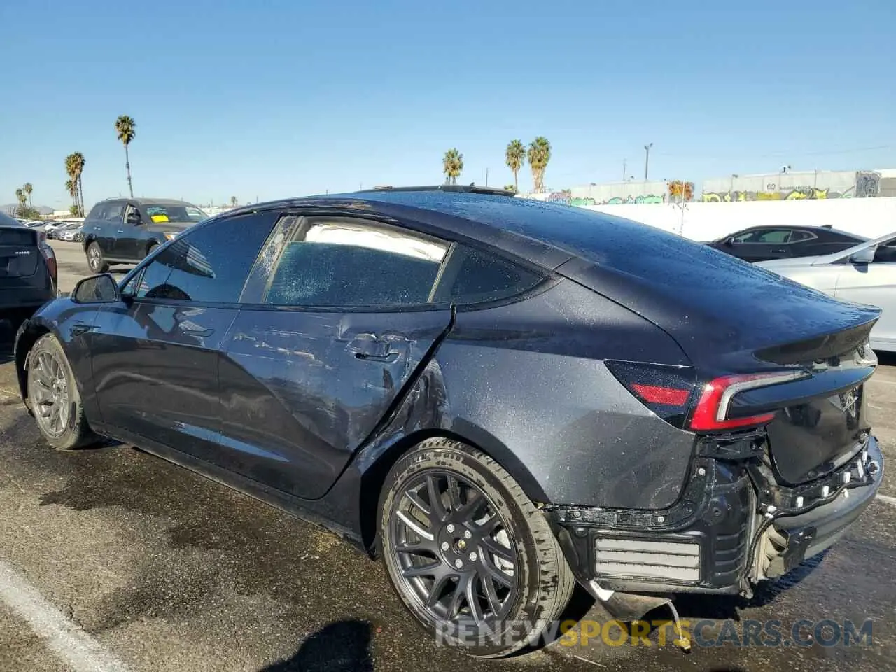 2 fotografías del automóvil dañado 5YJ3E1EA9RF864937 TESLA MODEL 3 2024