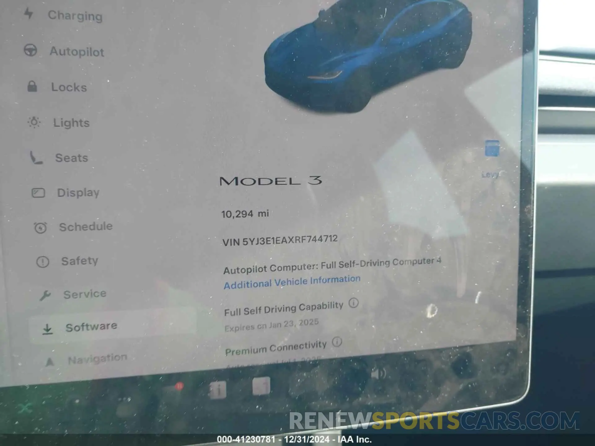 7 fotografías del automóvil dañado 5YJ3E1EAXRF744712 TESLA MODEL 3 2024