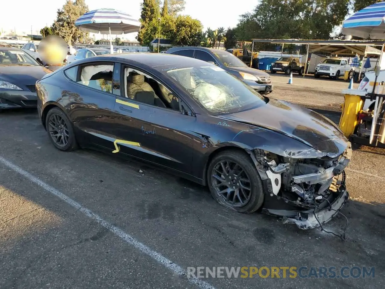 4 fotografías del automóvil dañado 5YJ3E1EB0RF734523 TESLA MODEL 3 2024