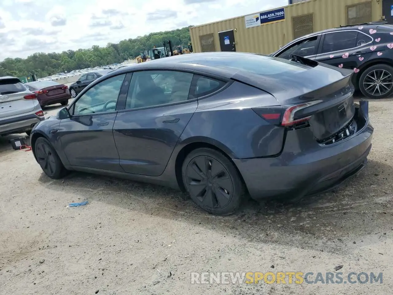 2 fotografías del automóvil dañado 5YJ3E1EB0RF766193 TESLA MODEL 3 2024