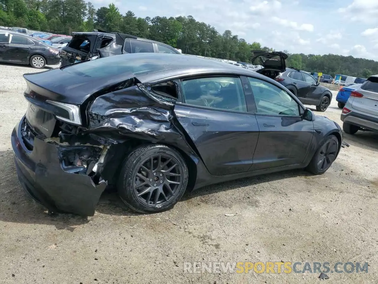 3 fotografías del automóvil dañado 5YJ3E1EB0RF766193 TESLA MODEL 3 2024