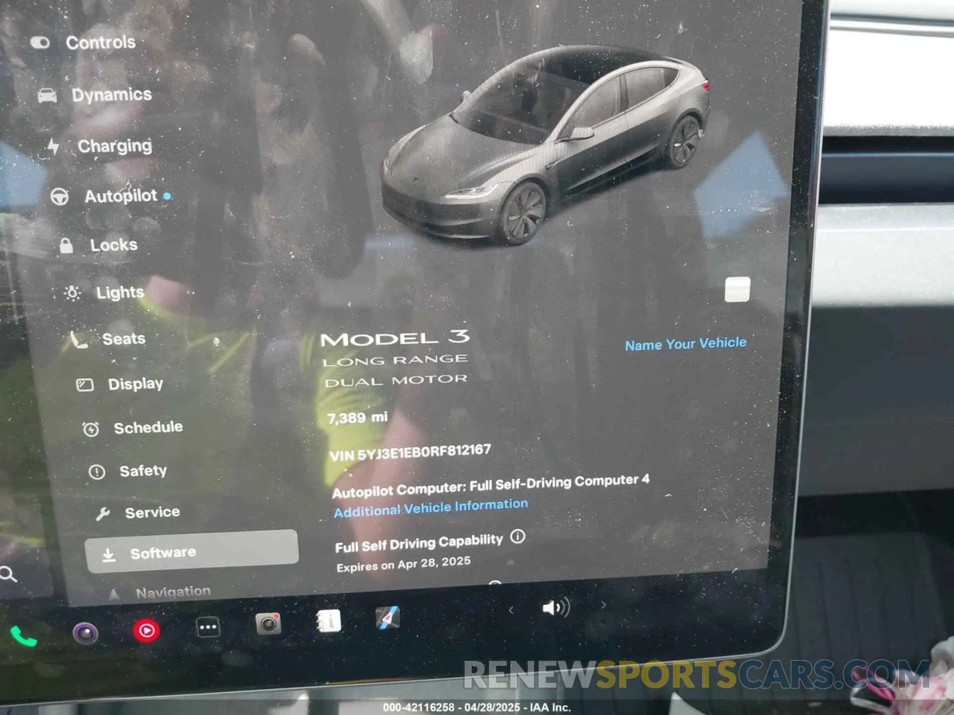 7 fotografías del automóvil dañado 5YJ3E1EB0RF812167 TESLA MODEL 3 2024