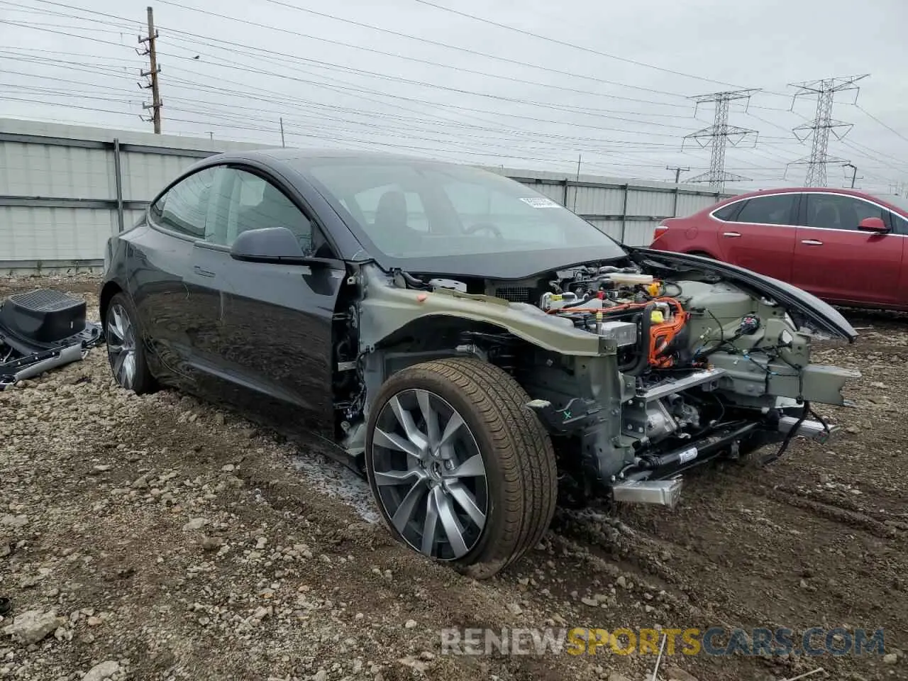 4 fotografías del automóvil dañado 5YJ3E1EB0RF817479 TESLA MODEL 3 2024