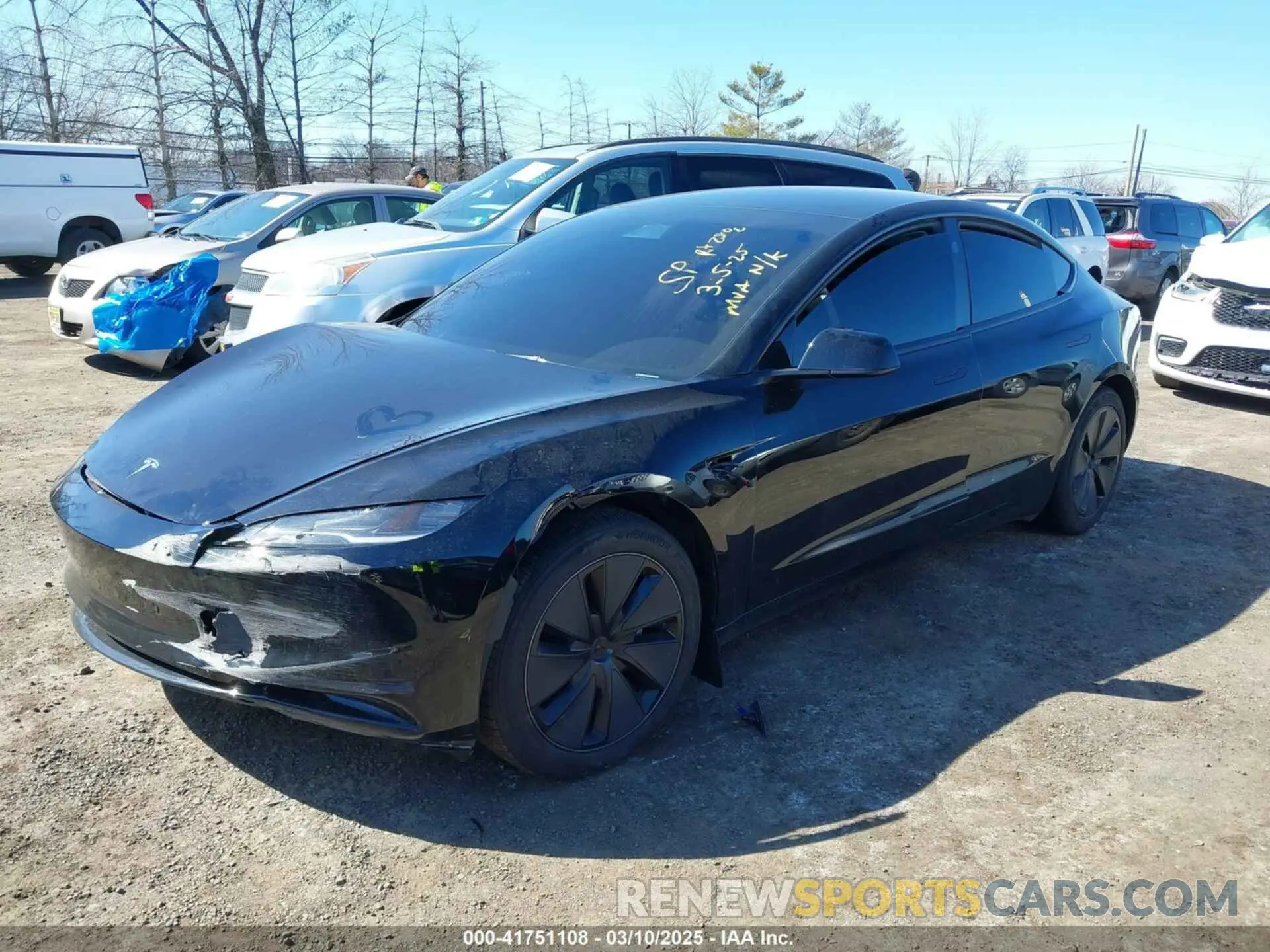 2 fotografías del automóvil dañado 5YJ3E1EB1RF730416 TESLA MODEL 3 2024