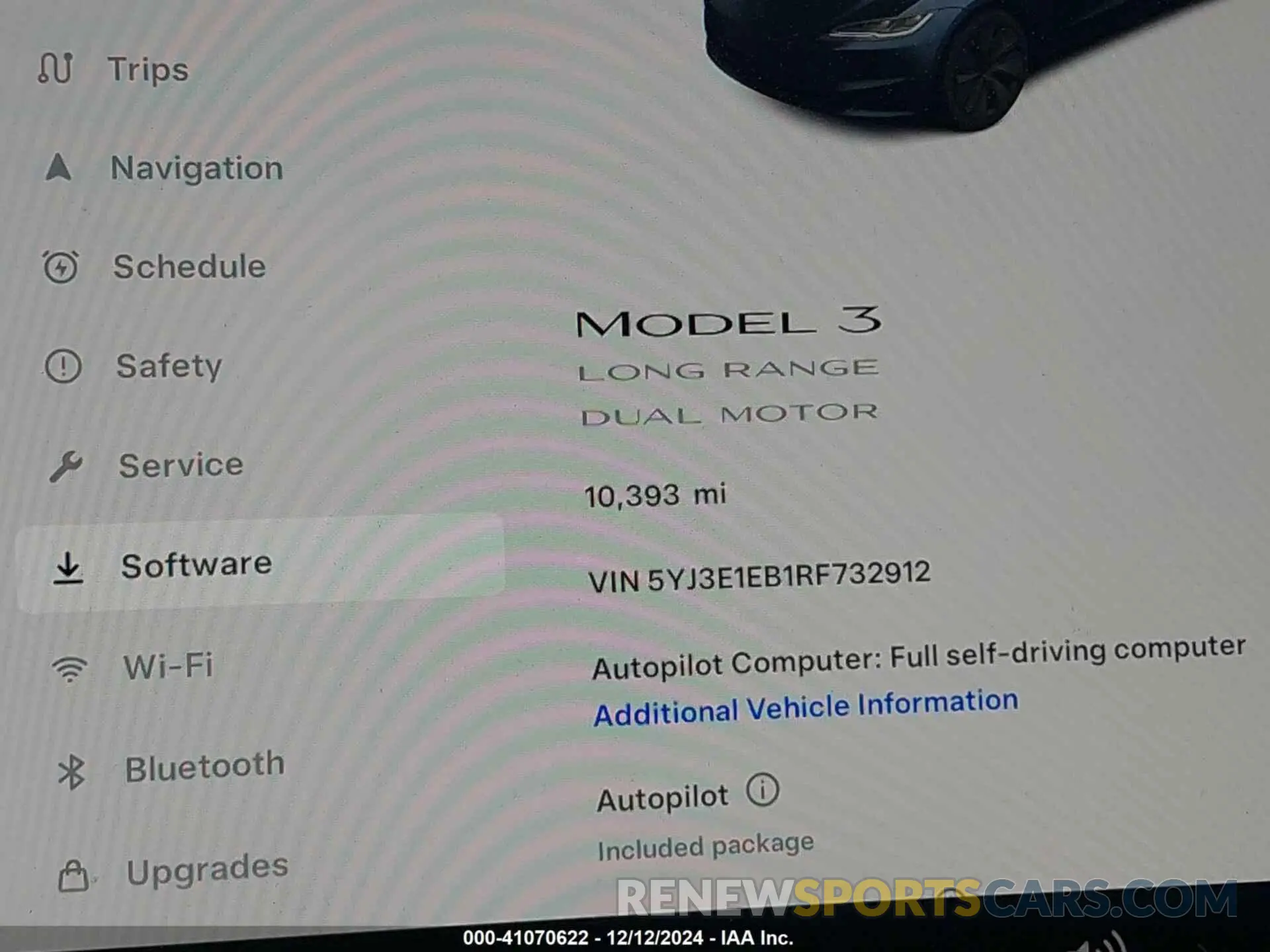 15 fotografías del automóvil dañado 5YJ3E1EB1RF732912 TESLA MODEL 3 2024
