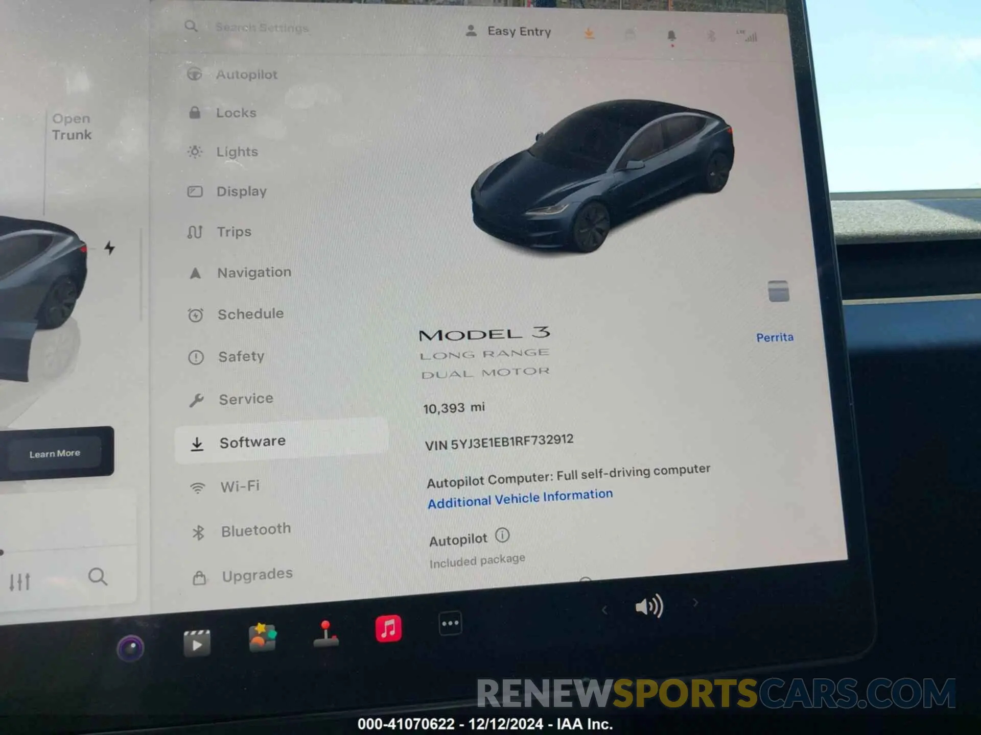 7 fotografías del automóvil dañado 5YJ3E1EB1RF732912 TESLA MODEL 3 2024
