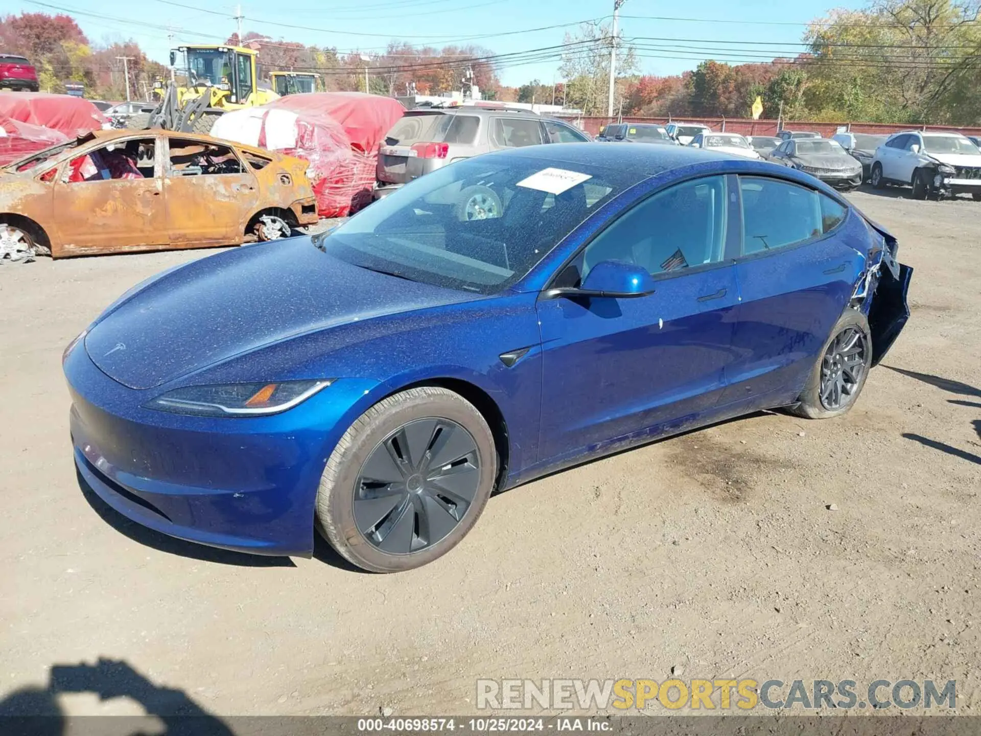 2 fotografías del automóvil dañado 5YJ3E1EB1RF813148 TESLA MODEL 3 2024
