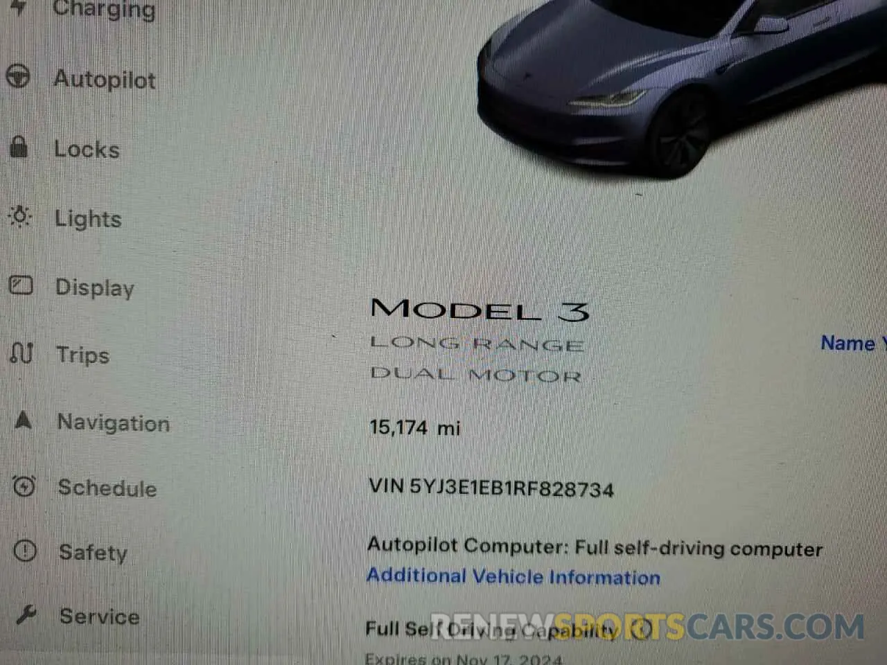 9 fotografías del automóvil dañado 5YJ3E1EB1RF828734 TESLA MODEL 3 2024