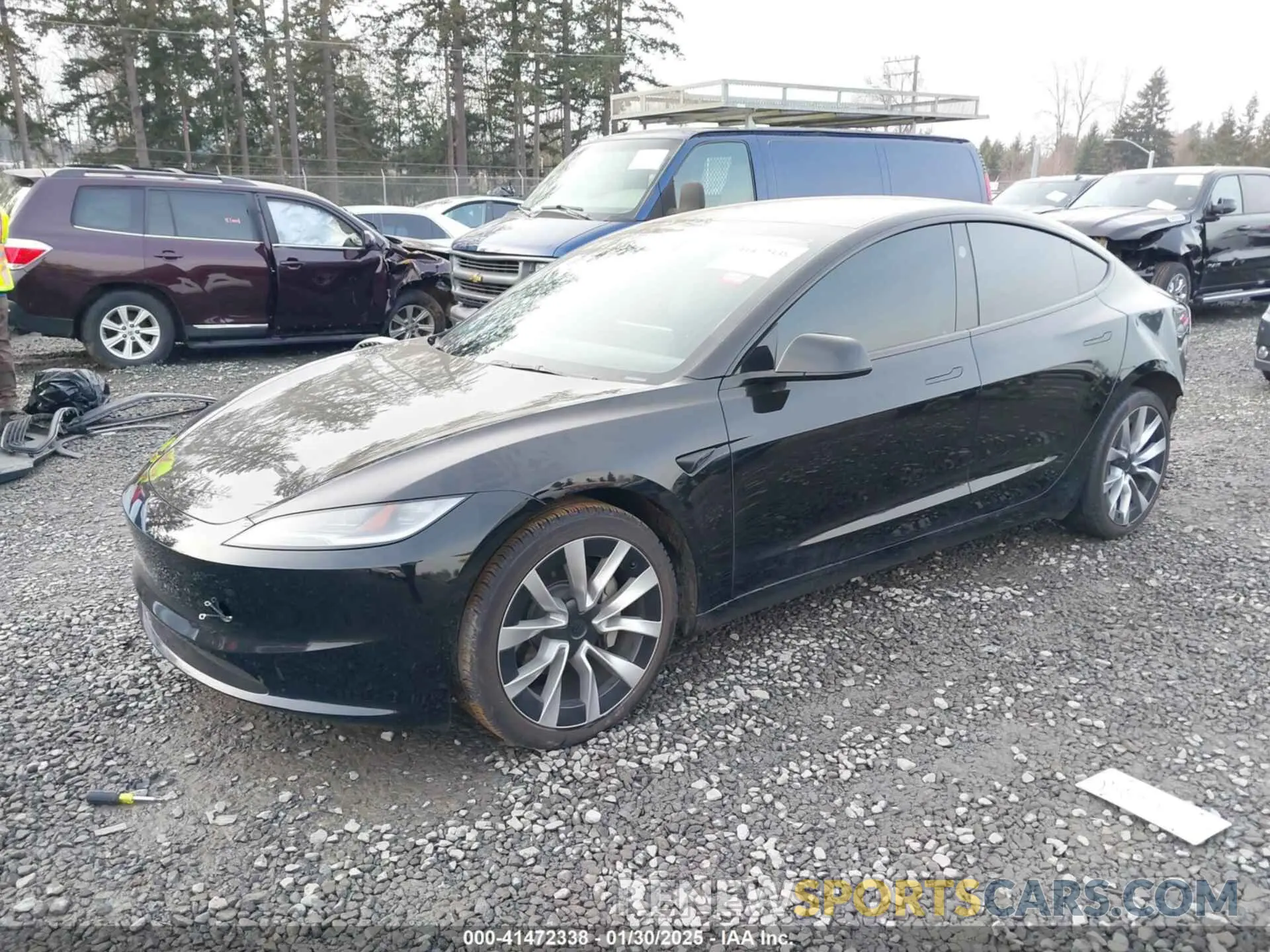 2 fotografías del automóvil dañado 5YJ3E1EB3RF793632 TESLA MODEL 3 2024