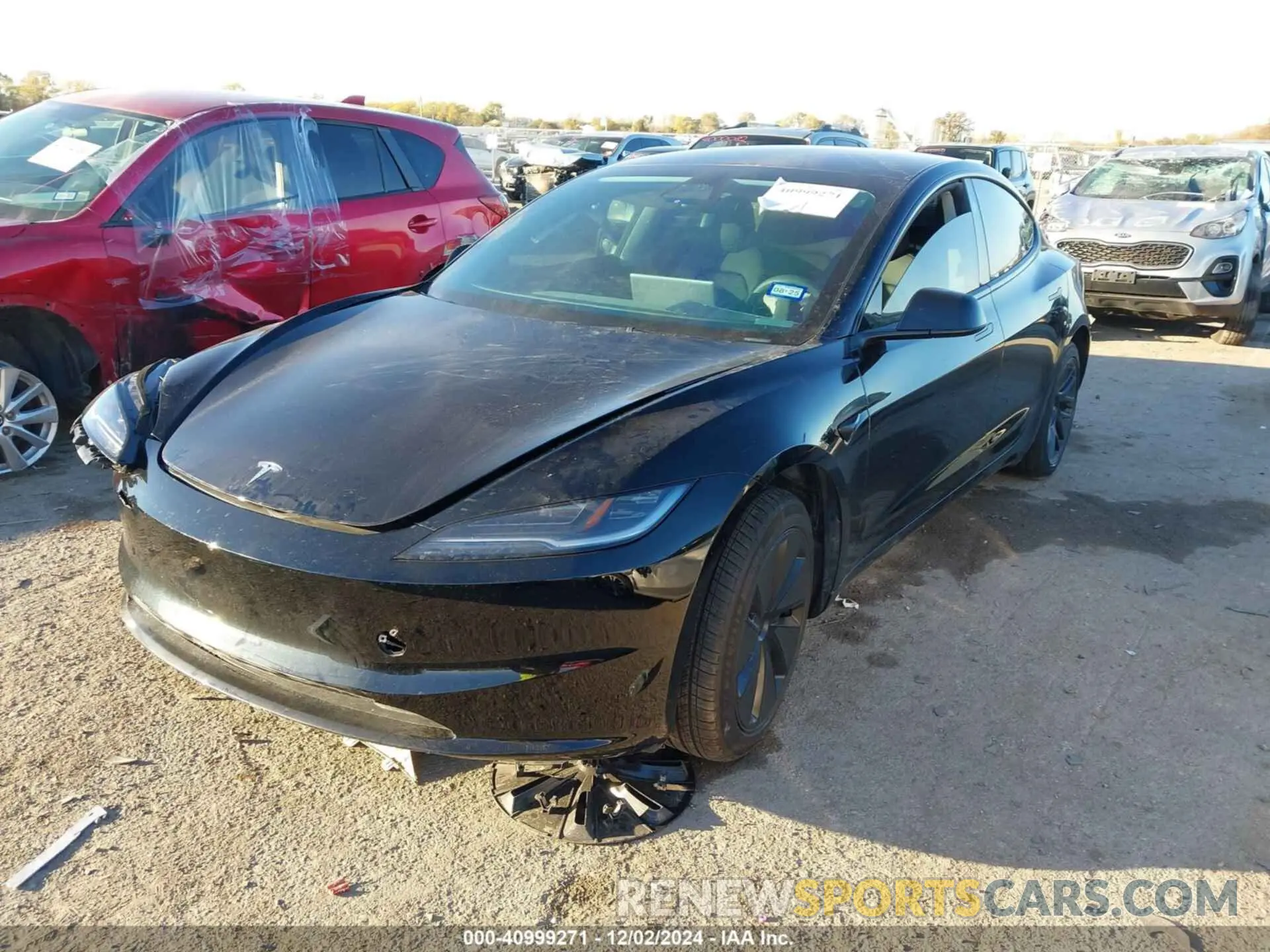 2 fotografías del automóvil dañado 5YJ3E1EB3RF800644 TESLA MODEL 3 2024