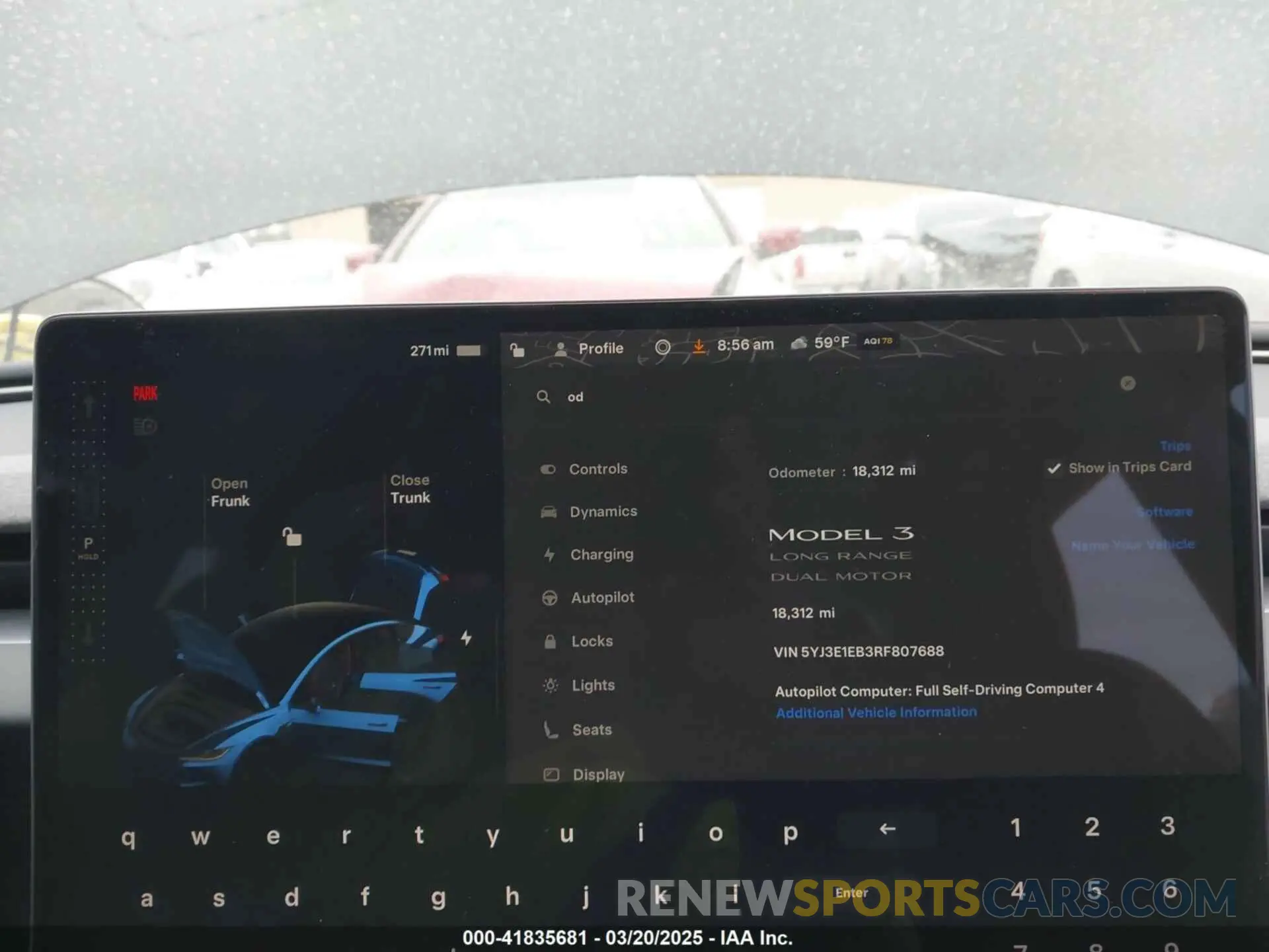 7 fotografías del automóvil dañado 5YJ3E1EB3RF807688 TESLA MODEL 3 2024