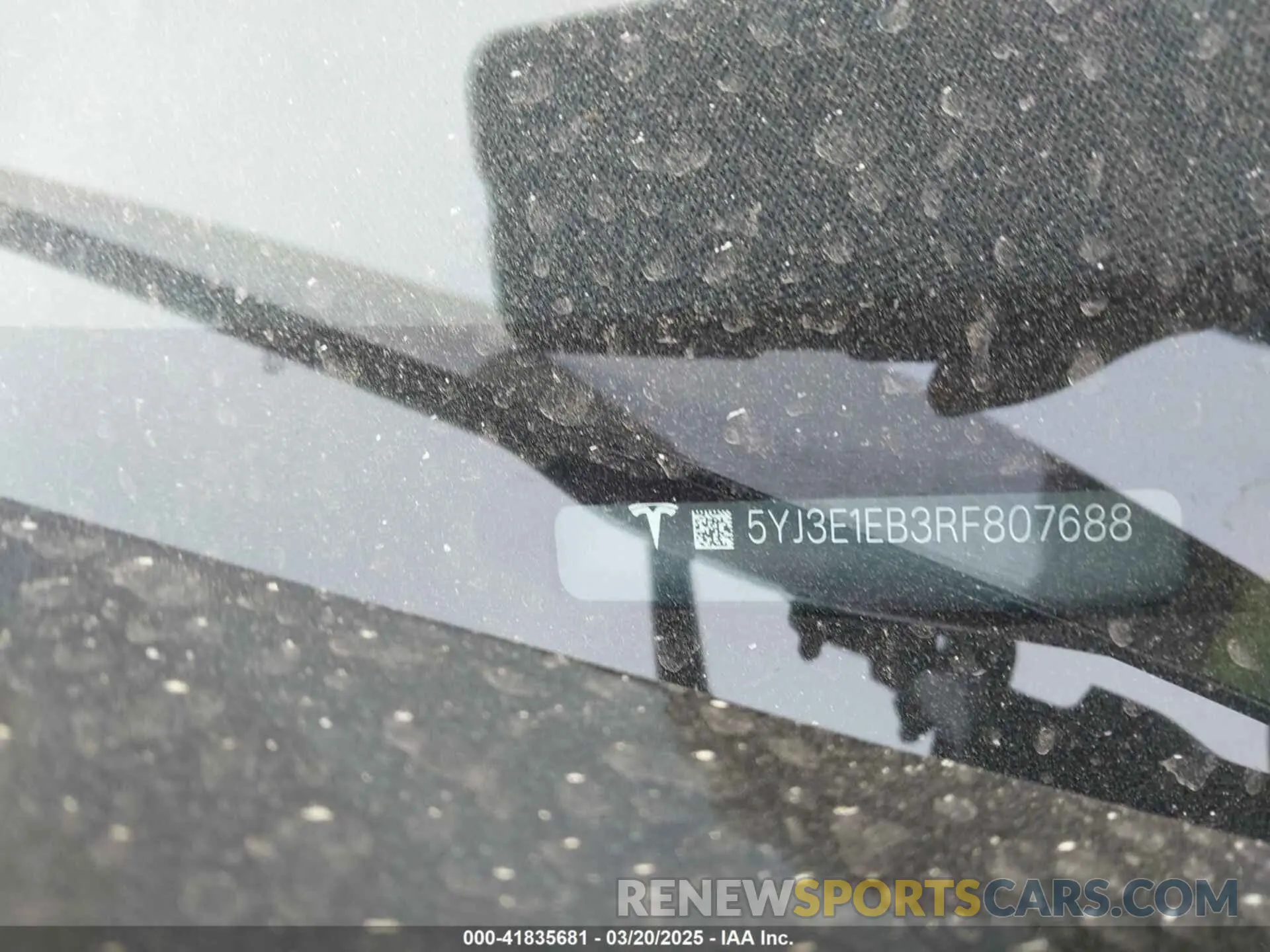 9 fotografías del automóvil dañado 5YJ3E1EB3RF807688 TESLA MODEL 3 2024